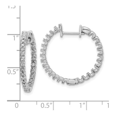 14K White Gold 1.4 ct tw 17mm Diamond Inside-Out Hoop Earrings – view 2