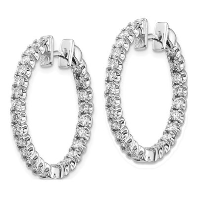 14K White Gold 1.4 ct tw 17mm Diamond Inside-Out Hoop Earrings – view 3