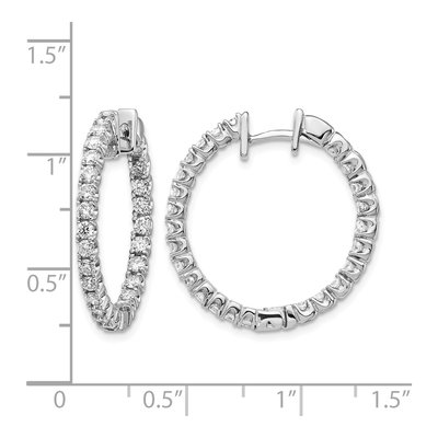 14K White Gold 1.4 ct tw 17mm Diamond Inside-Out Hoop Earrings – view 5