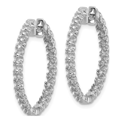 14K White Gold Inside-Out Hinged Hoop Earring Mounting – view 2