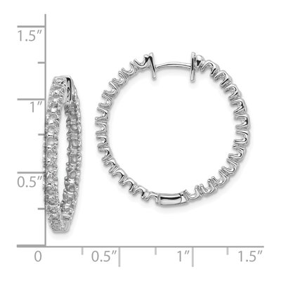14K White Gold Inside-Out Hinged Hoop Earring Mounting – view 3