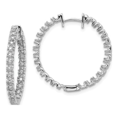 14K White Gold Inside-Out Hinged Hoop Earring Mounting