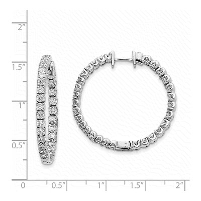 14K White Gold Inside-Out Hoop Earring Mounting – view 2