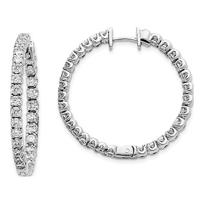 14K White Gold Inside-Out Hoop Earring Mounting