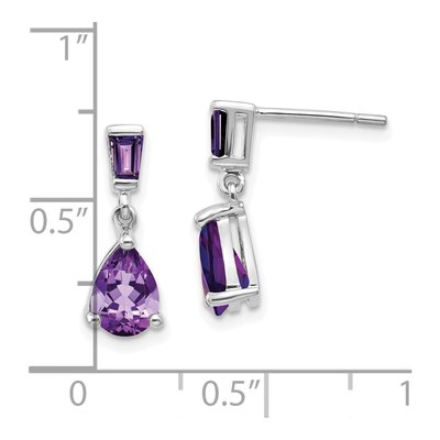 14K White Gold Amethyst Dangle Earrings – view 4