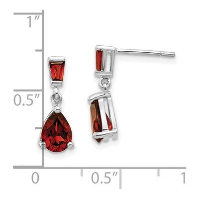 14K White Gold Garnet Dangle Earrings – view 4