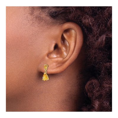 14K Yellow Gold Citrine Dangle Earrings – view 3