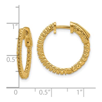 14K Yellow Gold In/Out Hoop Earring Mountings – view 2
