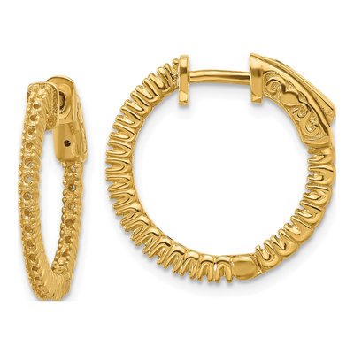 14K Yellow Gold In/Out Hoop Earring Mountings