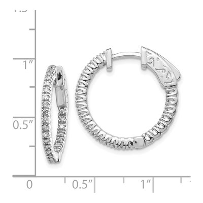 14K White Gold Inside-Out Hoop Earring Mounting – view 4