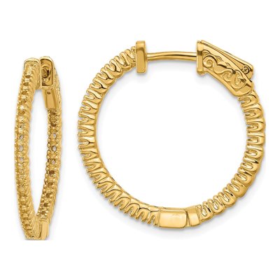 14K Yellow Gold Inside-Out Hoop Earring Mounting