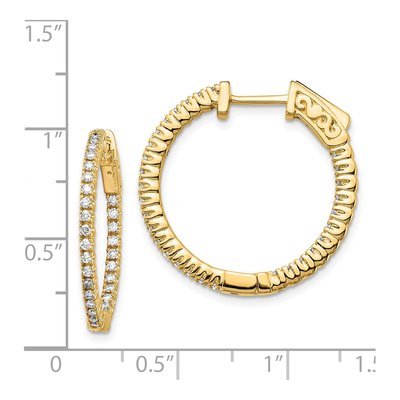 14K Yellow Gold 5/8 ct tw 19mm Lab-Grown Diamond Hoop Earrings – view 2