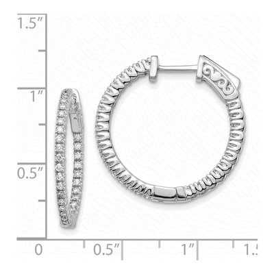 14K White Gold 5/8 ct tw 19mm Lab-Grown Diamond Hoop Earrings – view 4