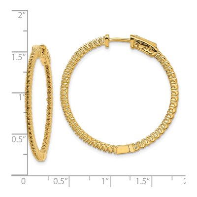 14K Yellow Gold Inside-Out Hoop Earring Mounting – view 2