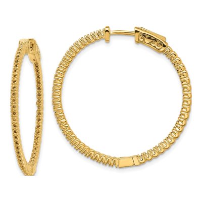 14K Yellow Gold Inside-Out Hoop Earring Mounting