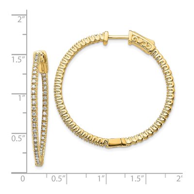 14K Yellow Gold 3/4 ct tw 28mm Lab-Grown Diamond Inside-Out Hoop Earrings – view 2