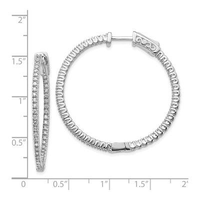 14K White Gold 3/4 ct tw 28mm Lab-Grown Diamond Hoop Earrings – view 2
