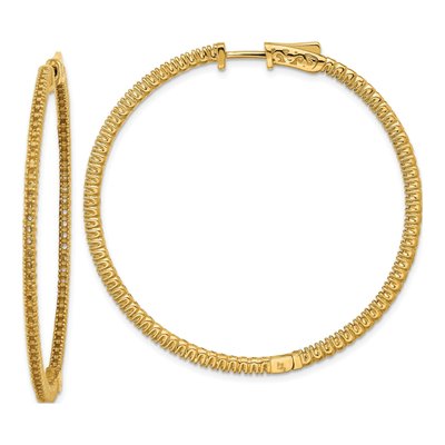 14K Yellow Gold Inside-Out Hoop Earring Mounting