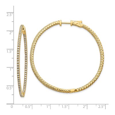 14K Yellow Gold 1.25 ct tw 43mm Diamond Inside-Out Hoop Earrings – view 2