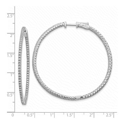 14K White Gold Diamond Inside-Out Hoop Earring Mounting – view 3