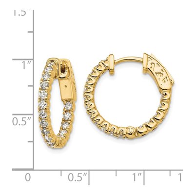 14K Yellow Gold 1 ct tw 20mm Diamond Inside-Out Hoop Earrings – view 5