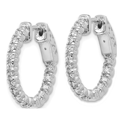 14K White Gold Diamond Inside-Out Hoop Earring Mounting – view 3