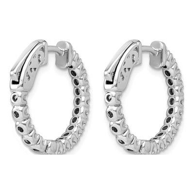 14K White Gold Diamond Inside-Out Hoop Earring Mounting – view 5