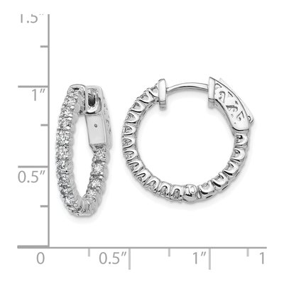 14K White Gold Diamond Inside-Out Hoop Earring Mounting – view 6
