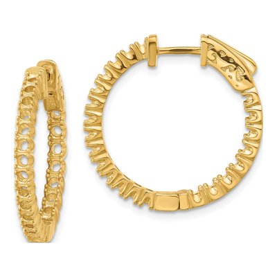 14K Yellow Gold Inside-Out Hoop Earring Mounting