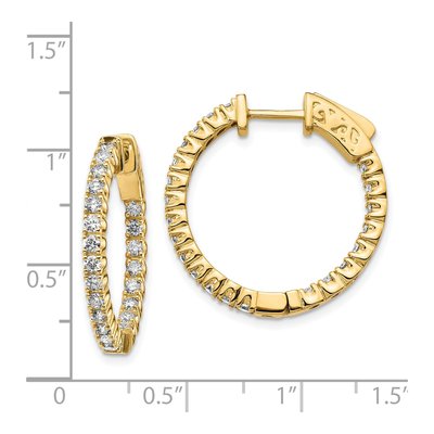 14K Yellow Gold 1.25 ct tw 25mm Diamond Inside-Out Hoop Earrings – view 2