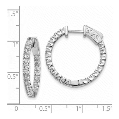 14K White Gold Diamond Inside-Out Hoop Earring Mounting – view 2