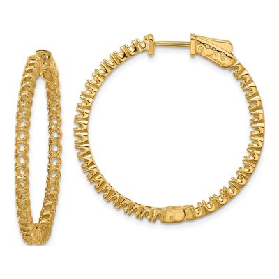 14K Yellow Gold Inside-Out Hoop Earring Mounting