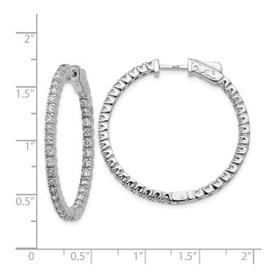 14K White Gold Diamond Inside-Out Hoop Earring Mounting – view 5