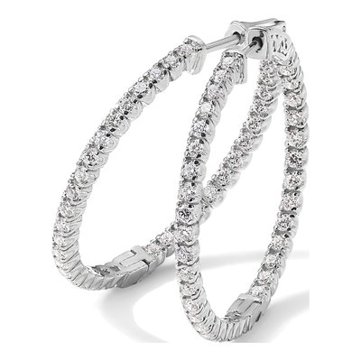 14K White Gold Diamond Inside-Out Hoop Earring Mounting – view 6