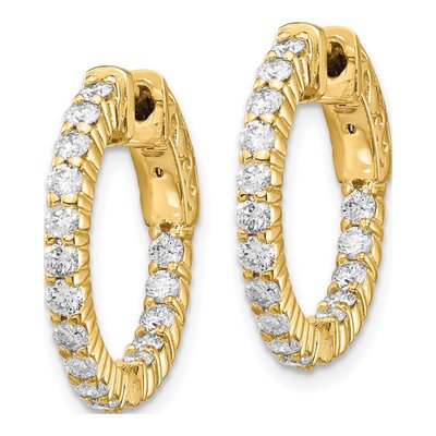 14K Yellow Gold 1.1 ct tw 20mm Diamond Inside-Out Hoop Earrings – view 2