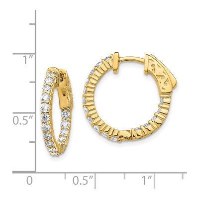 14K Yellow Gold 1.1 ct tw 20mm Diamond Inside-Out Hoop Earrings – view 4