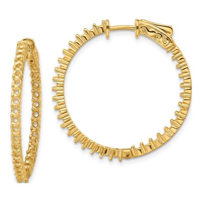 14K Yellow Gold Inside-Out Hoop Earring Mounting
