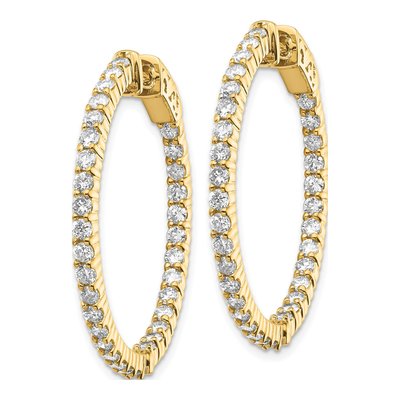 14K Yellow Gold 1.8 ct tw 31mm Diamond Inside-Out Hoop Earrings – view 2