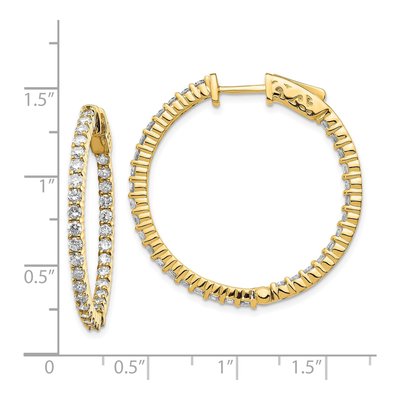 14K Yellow Gold 1.8 ct tw 31mm Diamond Inside-Out Hoop Earrings – view 4