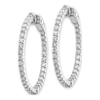 14K White Gold Diamond Inside-Out Hoop Earring Mounting – view 2