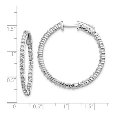 14K White Gold Diamond Inside-Out Hoop Earring Mounting – view 4