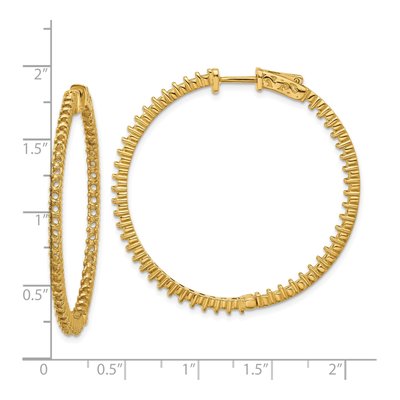 14k Yellow Gold In/Out Hoop Earring Mountings, 42mm – view 2