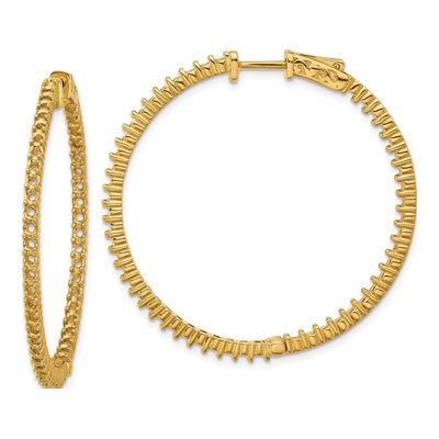 14K Yellow Gold Inside-Out Hoop Earring Mounting