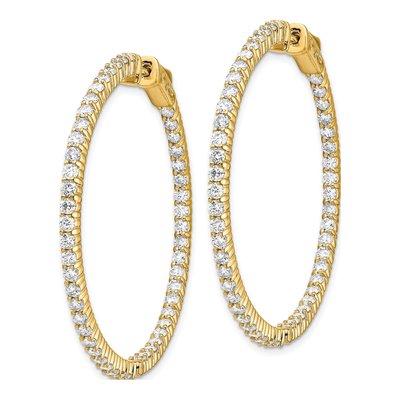 14K Yellow Gold 3.5 ct tw 42mm Diamond Inside-Out Hoop Earrings – view 2