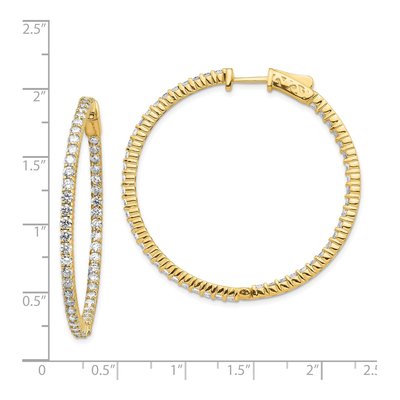 14K Yellow Gold 3.5 ct tw 42mm Diamond Inside-Out Hoop Earrings – view 4