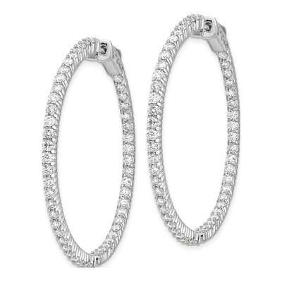 14K White Gold Diamond Inside-Out Hoop Earring Mounting – view 2