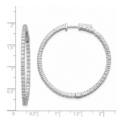 14K White Gold Diamond Inside-Out Hoop Earring Mounting – view 4