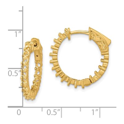 14K Yellow Gold In & Out Hoop Earring Mountings – view 2
