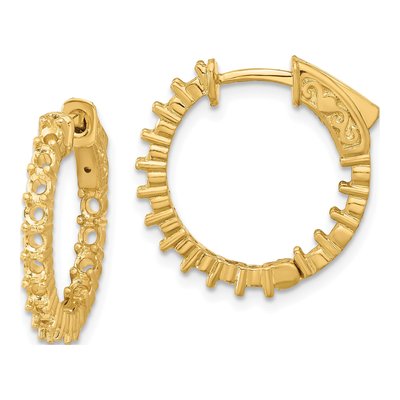 14K Yellow Gold In & Out Hoop Earring Mountings