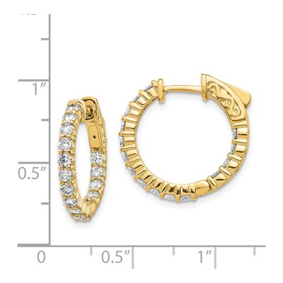 14K Yellow Gold 1.5 ct tw 14mm Diamond Inside-Out Hoop Earrings – view 2